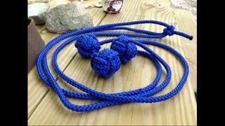 Paracordist How To Tie the Triple Monkeys Fist Practice Bolas Boleadora [upl. by Ahseekat891]