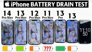 iPhone 14 Pro Max vs 13 Pro Max vs 12 Pro Max vs 11 Pro Max vs 13 Pro vs 13 Battery Life DRAIN Test🪫 [upl. by Natanoy]