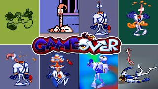 Evolution Of Earthworm Jim Death Animations amp GameOver Screens 1994today [upl. by Noryv]