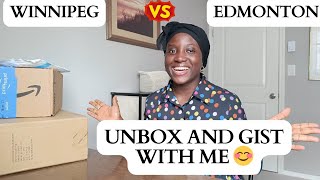 WINNIPEG VS EDMONTON SHARING MY THOUGHTS  UNBOX AND GIST WITH ME ☺️ [upl. by Ahsinyt615]