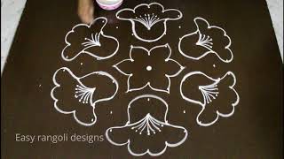 simple kolam designs with 11 dots  beautiful flower muggulu designs  latest easy rangoli designs [upl. by Griffiths]