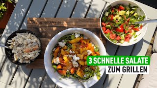 Salate zum Grillen 🥗 3 wirklich schnelle amp einfache SalatRezepte als leckere Grillbeilage [upl. by Notnef]