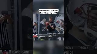 Pat Mahomes vs David Carr Throwing MPH nfl texastech patrickmahomes chiefs texans xyzbca [upl. by Kapoor354]