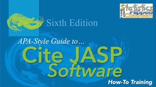 How to Cite and Reference JASP Statistical Software in APA Style 6th edition [upl. by Agbogla]