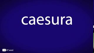 caesura  pronunciation [upl. by Elfrida]