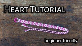 HEART FRIENDSHIP BRACELET TUTORIAL beginner friendly and in depth  friendship bracelets [upl. by Aihsekan]