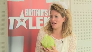 Britains Got Talent 2014 Lettice on talking to her violins and her love for BAM [upl. by Palestine]