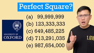 This is how University of Oxford asked a square number problem on its admission test [upl. by Rolfston]