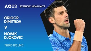 Grigor Dimitrov v Novak Djokovic Extended Highlights  Australian Open 2023 Third Round [upl. by Larual141]