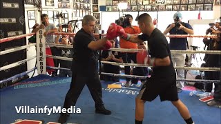 JAIME MUNGUIA BLASTS THE MITTS IN PREPARATION FOR LIAM SMITH DISPLAYS MASSIVE POWER amp INTENSITY [upl. by Griff]