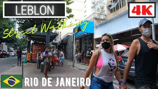 🇧🇷  LEBLON Street Walking Tour  Rio de Janeiro Brazil  ⁴ᴷ⁶⁰ [upl. by Aiekal]