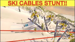 CRAZY Sky Cables Stunt  Grind the Ski Lift Challenge [upl. by Nnaul]