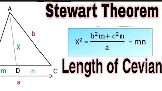 How to find length of Cevian  Stewart Theorem [upl. by Treulich492]