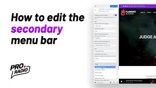 How to edit the Secondary menu in your radio website ProRadio WordPress Theme tutorials [upl. by Hgeilhsa]