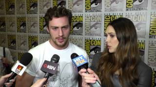 Aaron TaylorJohnson and Elizabeth Olsen tease their characters origins in Avengers 2 [upl. by Siloam]