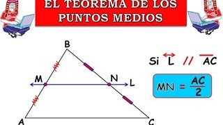 TEOREMA DE LOS PUNTOS MEDIOS [upl. by Gujral658]