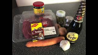 Hugos stoofvlees met leffe Bruin bier uit de slowcooker  Crockpot uit het Leffe kookboek [upl. by Madi873]