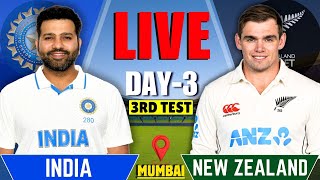 India vs New Zealand 3rd Test Day 3  IND vs NZ Live Match  Live Cricket Match  IND Batting [upl. by Dnamra]