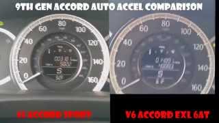 9th Gen Honda Accord i4 CVT Vs Accord V6 6AT Acceleration Comparison 0100 mph [upl. by Nivanod]