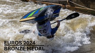 Tom Dierick Bronze Medal Run  2024 European Freestyle Kayaking Championships Graz K1M [upl. by Nilyarg]