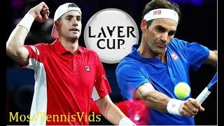 06  Roger Federer VS John Isner • Laver Cup 2019 HD Highlights [upl. by Anohs815]