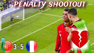 Portugal Vs France 35 Highlights amp penalty shootout EURO 2024  Ronaldo out of the EURO 💔 [upl. by Canada]