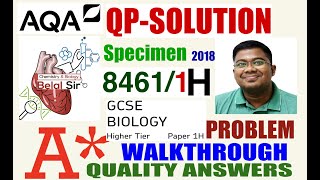 AQA GCSE BIOLOGY 84611H SPECIMEN 2018 QP solution [upl. by Otte]