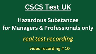 CSCS Test UK 2024  CSCS Card UK  CSCS Test for Managers amp Professionals 10 hazardous substance [upl. by Nekcarb]