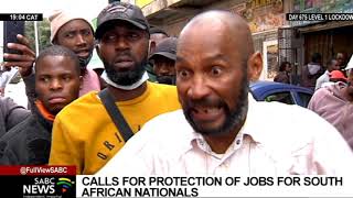 Group of South Africans march against businesses employing illegal immigrants in Rosettenville [upl. by Icart]