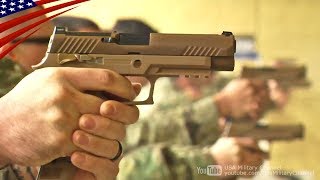 US Militarys New 9mm Handgun M17 amp M18 SIG SAUER P320 [upl. by Ellenohs126]