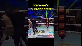 Ill beat you ref 😂😂😂 funny funnyvideo funnyshorts laugh boxingworkout worldnews [upl. by Alleuqram]