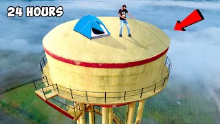 मैं गिर जाता 😱 Living 24 hours On Water Tank  100 Real [upl. by Annabell593]