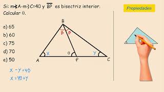 Si m∡A  m∡C40 y BP es bisectriz interior Calcular θ  Ejercicios de TRIANGULOS con LINEAS [upl. by Nonnaihr]