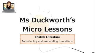 Micro lesson embedding quotations [upl. by Bonaparte]