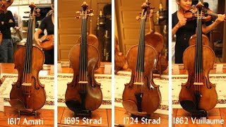 Demonstration of Stradivari Amati and Vuillaume violins from Florian Leonhard [upl. by Nnek514]