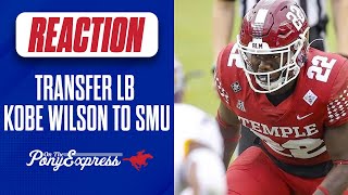 Temple transfer LB Kobe Wilson commits to SMU  Whats next for SMU in NCAA Transfer Portal window [upl. by Nomla]