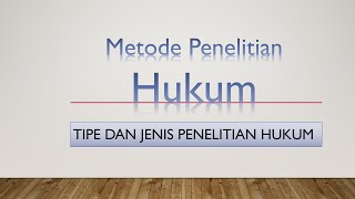 Metode Penelitian Hukum [upl. by Ahsiekar255]