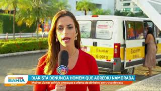 Diarista denuncia homem que agrediu a namorada Mulher diz ter sofrido ameaça e assédio [upl. by Mahla]