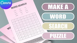 Create a Word Search puzzle in Canva  easy tutorial [upl. by Hoffmann]