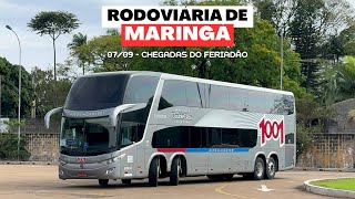 Chegadas do feriadão de 0709 na Rodoviária de Maringá  Movimentação intensa de ônibus [upl. by Ennirak]