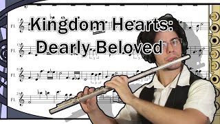 Lets Play quotKingdom Hearts  Dearly Belovedquot on flute with sheet music [upl. by Sairtemed]