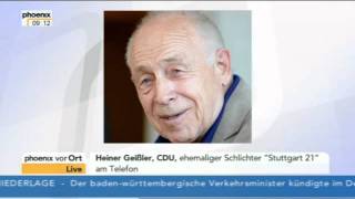 28112011  Heiner Geißler Tagesgespräch zu quotStuttgart 21quot [upl. by Atram934]