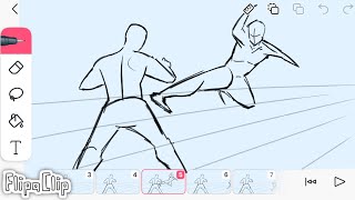 How to Animate Fight scene in Flipaclip fight [upl. by Leahcimrej416]