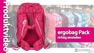 Ergobag Schulranzen Pack  richtig am Rücken einstellen [upl. by Carlos]