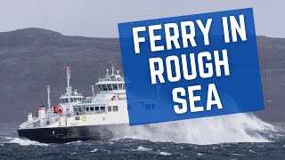 SMALL CAR FERRY IN ROUGH SEA during a Norwegian winter storm  4K [upl. by Ardnala]