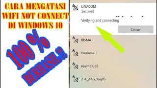 Cara Mengatasi Wifi verifying and connecting windows 10 [upl. by Dix570]