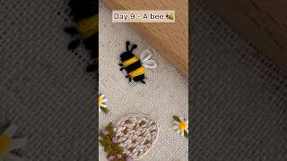 Day 9  A Bee🐝  Easter Embroidery Calendar embroideryforbeginners embroiderytutorial [upl. by Hirza]