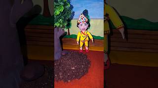 Khanha ke muh me ye kya dekh liya maiya ne 🙏 clayart krishna solarsystem ytshorts shorts [upl. by Hsakiv]