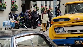 Tom Hollander plays Truman Capote on the set of Capotes Women in New York City [upl. by Baugh]