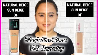 Maybelline Fit me Foundation vs Superstay Foundation  Shades Comparison  Waysheblushes [upl. by Ranna260]